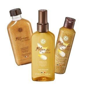 NEW Yves Rocher Monoï de Tahiti 3-Piece Body Care Set Bundle Oil + Body Scrub